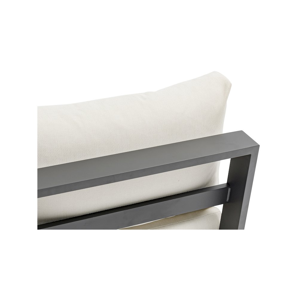 Maldives Cream Water Resistant Fabric Outdoor Patio Armless Chair. Picture 8