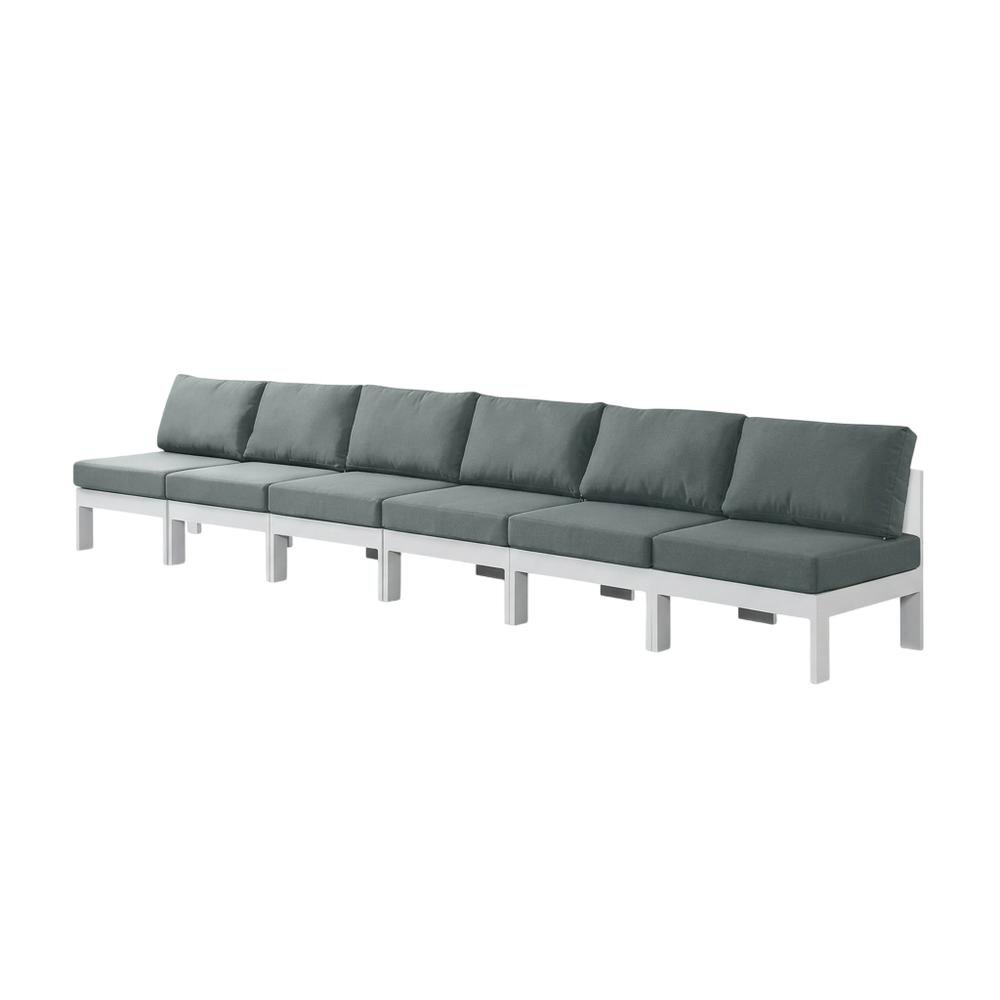 Gray Fabric Outdoor Modular Sofa With Contemporary Style And Cushioned Seating. Picture 1