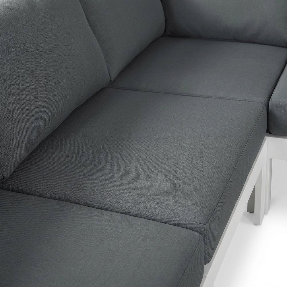 Gray Fabric Outdoor Sectional With Contemporary Style And Comfortable Seating. Picture 5