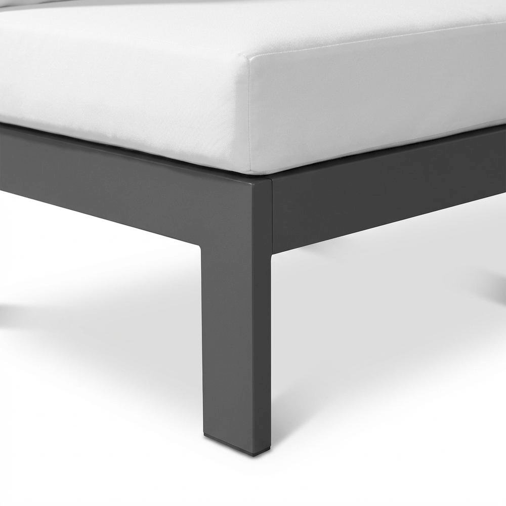 White Fabric Outdoor Modular Sectional With Contemporary Style For Patio. Picture 6