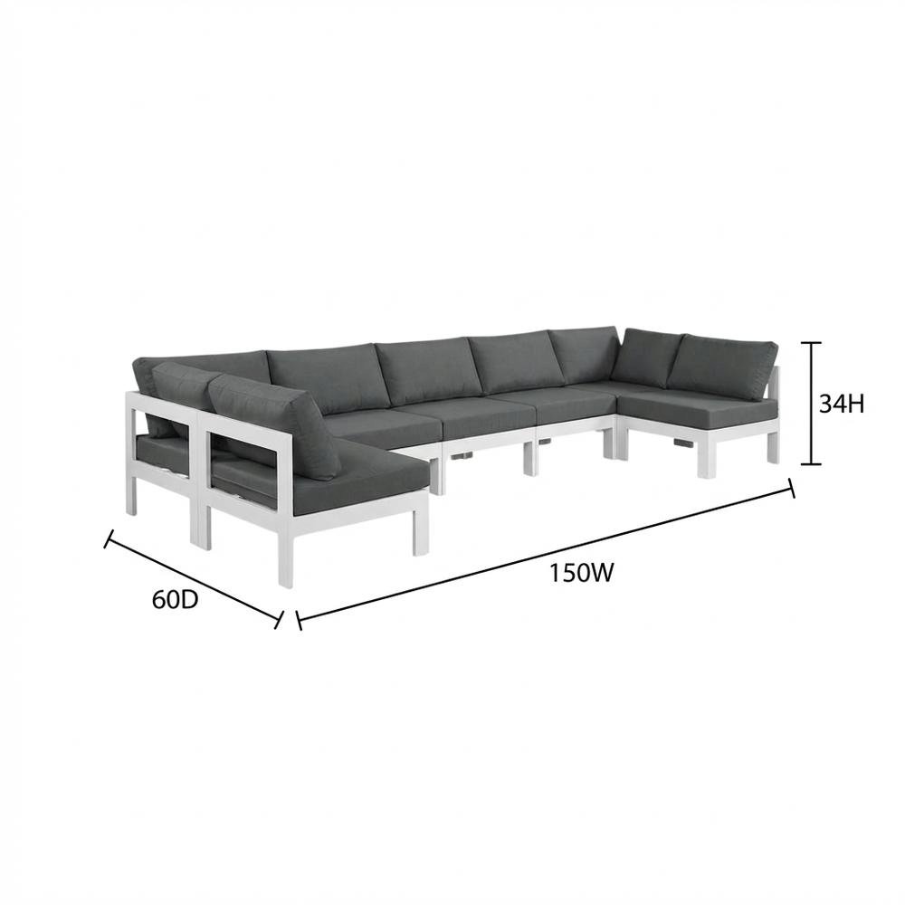 Gray Fabric Outdoor Patio Modular Sectional With Contemporary Style. Picture 7