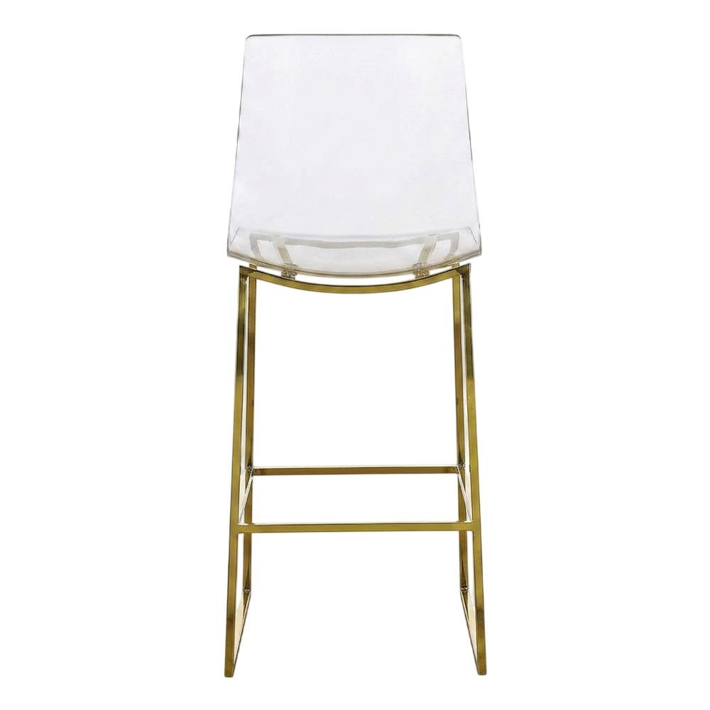 Lucite Polycarbonate Counter Stool with Gold Metal Frame. Picture 5
