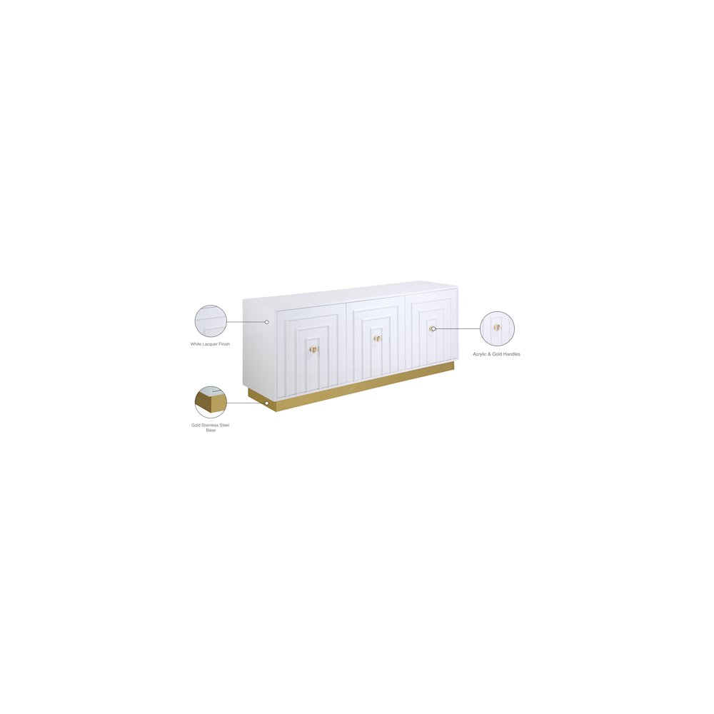 Cosmopolitan White Lacquer Sideboard/Buffet. Picture 8