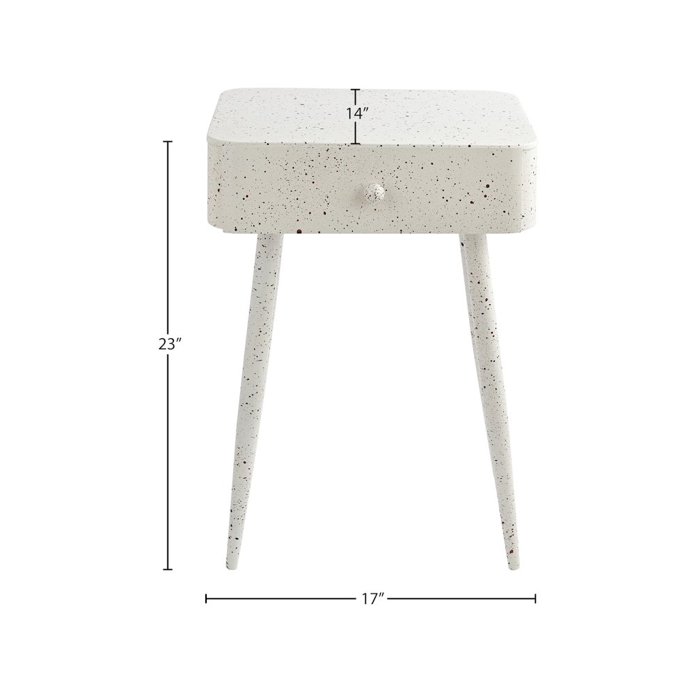 Rylan White Iron Night Stand. Picture 8