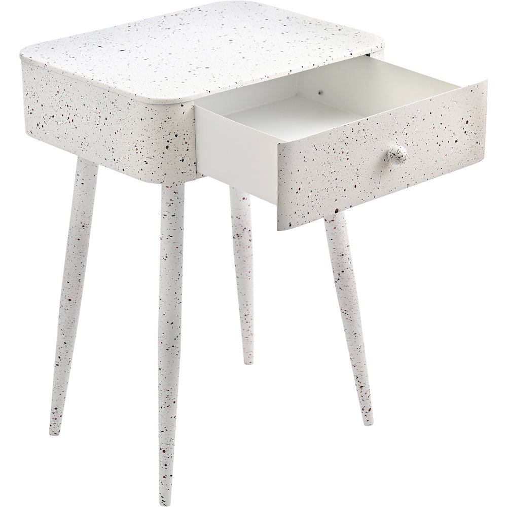 Rylan White Iron Night Stand. Picture 4