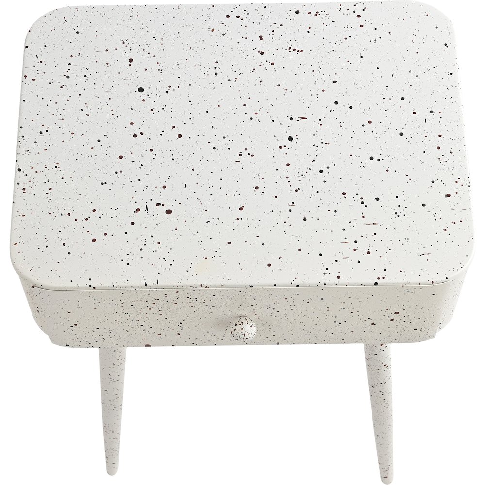Rylan White Iron Night Stand. Picture 6