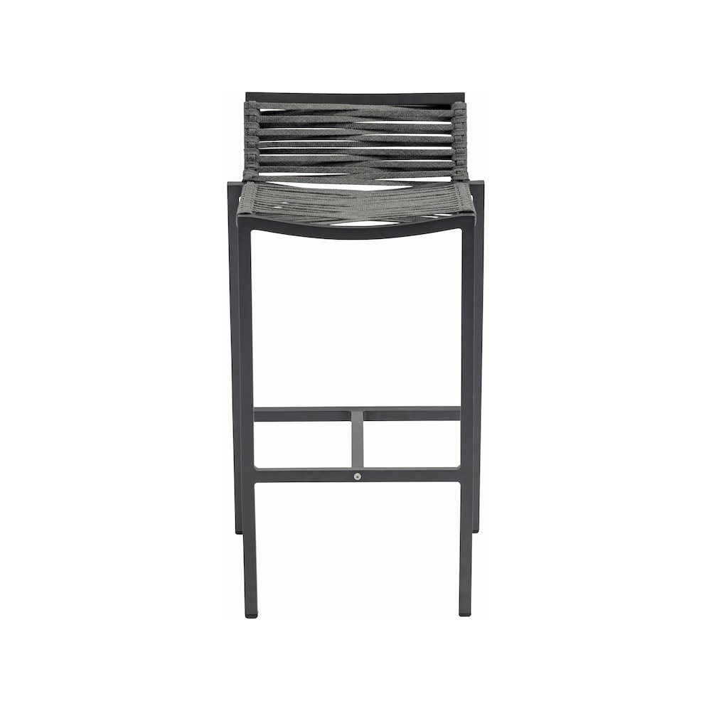 Maldives Grey Rope Fabric Outdoor Patio Barstool, Set of 2. Picture 3