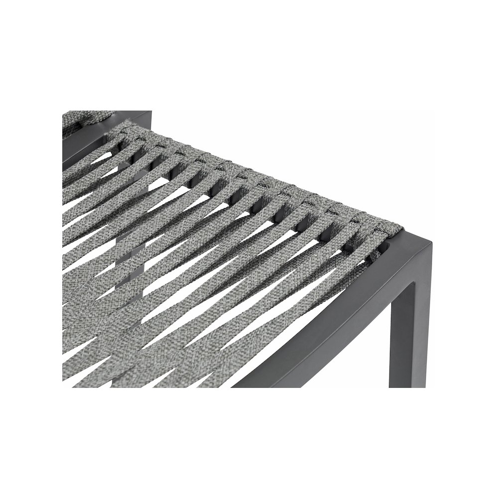 Maldives Grey Rope Fabric Outdoor Patio Barstool, Set of 2. Picture 5