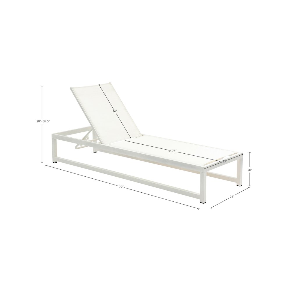 Maldives Cream Mesh Water Resistant Fabric Outdoor Patio Sun Chaise Lounge Chair. Picture 12