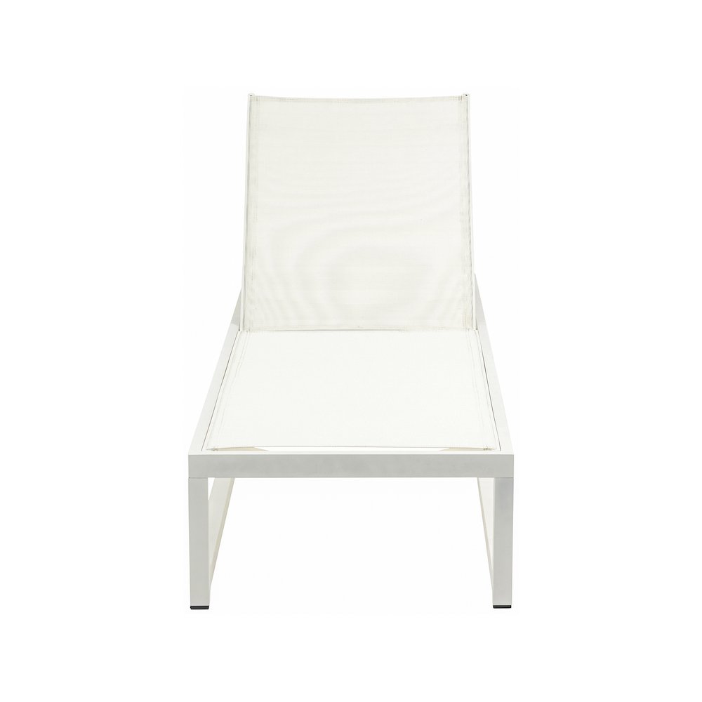 Maldives Cream Mesh Water Resistant Fabric Outdoor Patio Sun Chaise Lounge Chair. Picture 5