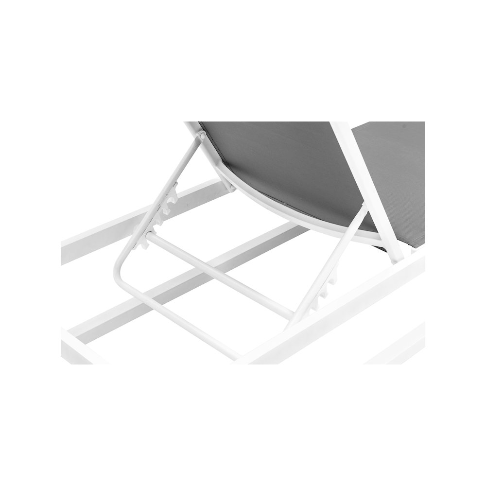 Maldives Grey Mesh Water Resistant Fabric Outdoor Patio Sun Chaise Lounge Chair. Picture 9