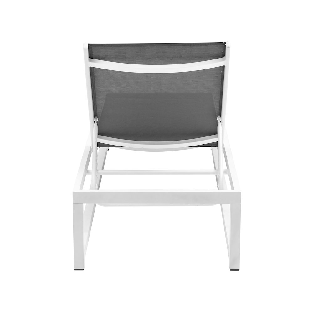 Maldives Grey Mesh Water Resistant Fabric Outdoor Patio Sun Chaise Lounge Chair. Picture 3