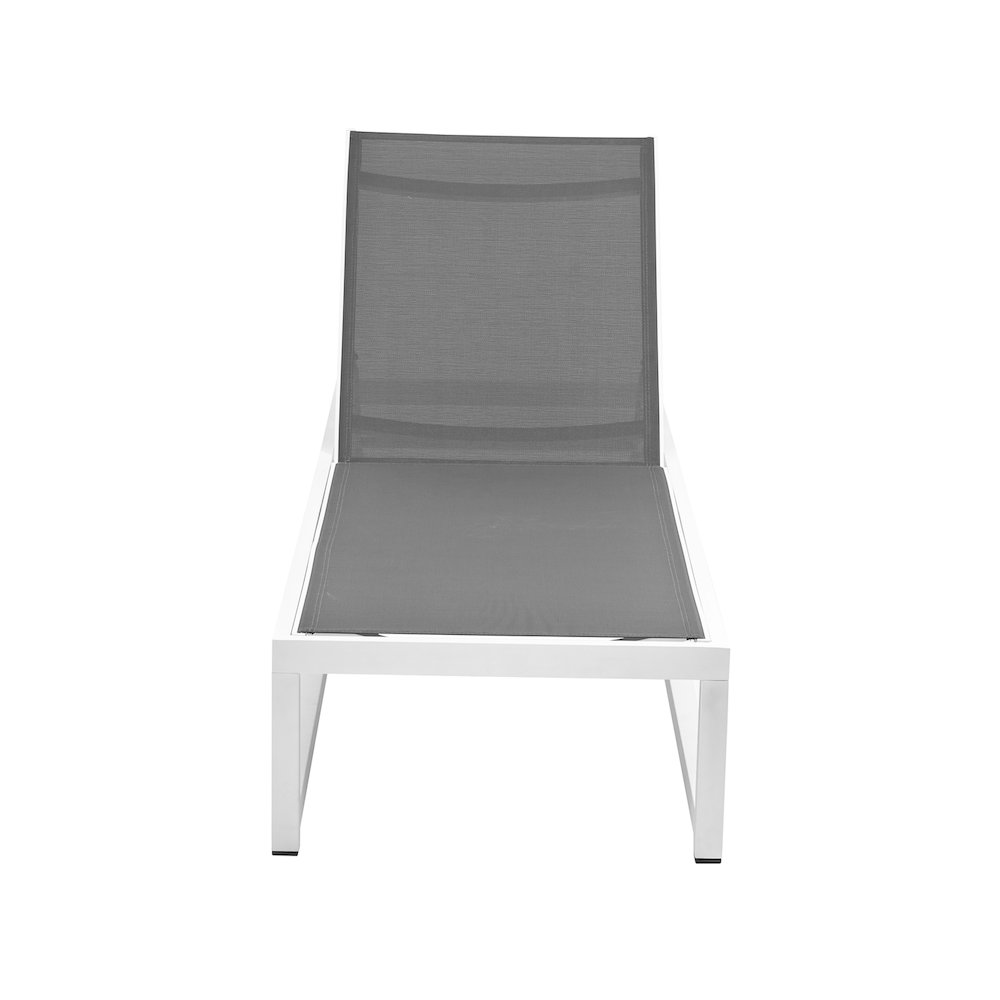 Maldives Grey Mesh Water Resistant Fabric Outdoor Patio Sun Chaise Lounge Chair. Picture 5