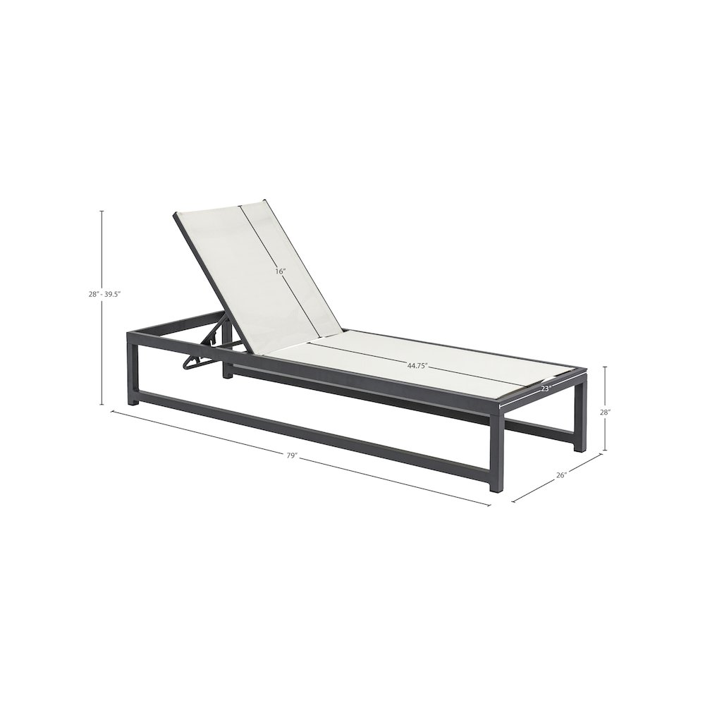 Maldives Cream Mesh Water Resistant Fabric Outdoor Patio Sun Chaise Lounge Chair. Picture 12