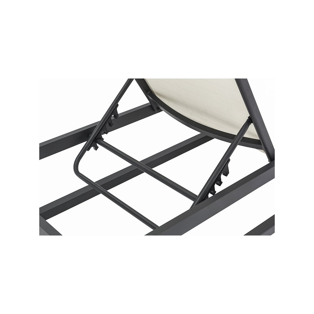 Maldives Cream Mesh Water Resistant Fabric Outdoor Patio Sun Chaise Lounge Chair. Picture 9