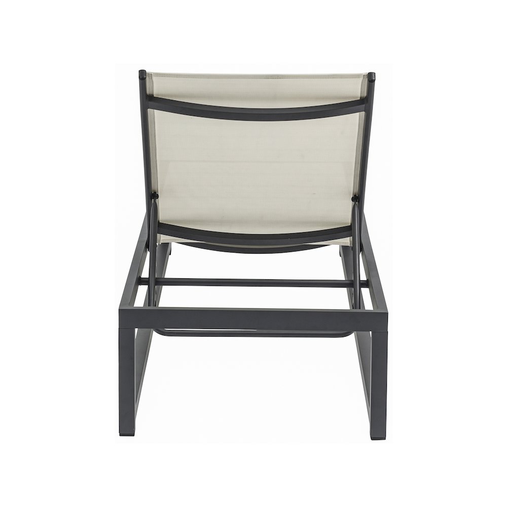 Maldives Cream Mesh Water Resistant Fabric Outdoor Patio Sun Chaise Lounge Chair. Picture 3