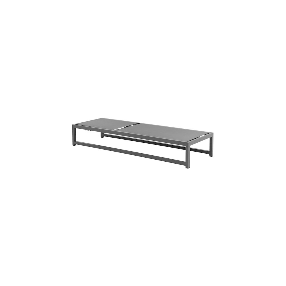 Maldives Grey Mesh Water Resistant Fabric Outdoor Patio Sun Chaise Lounge Chair. Picture 2