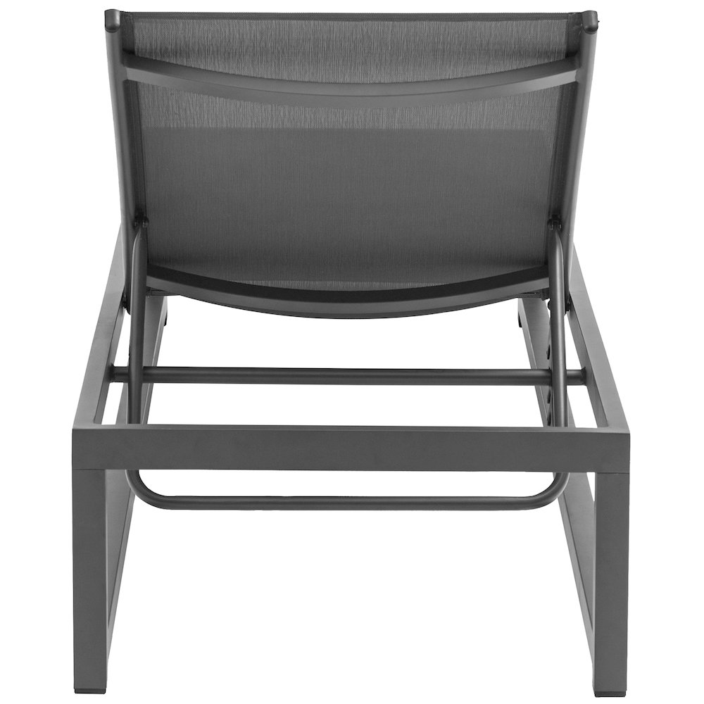 Maldives Grey Mesh Water Resistant Fabric Outdoor Patio Sun Chaise Lounge Chair. Picture 3