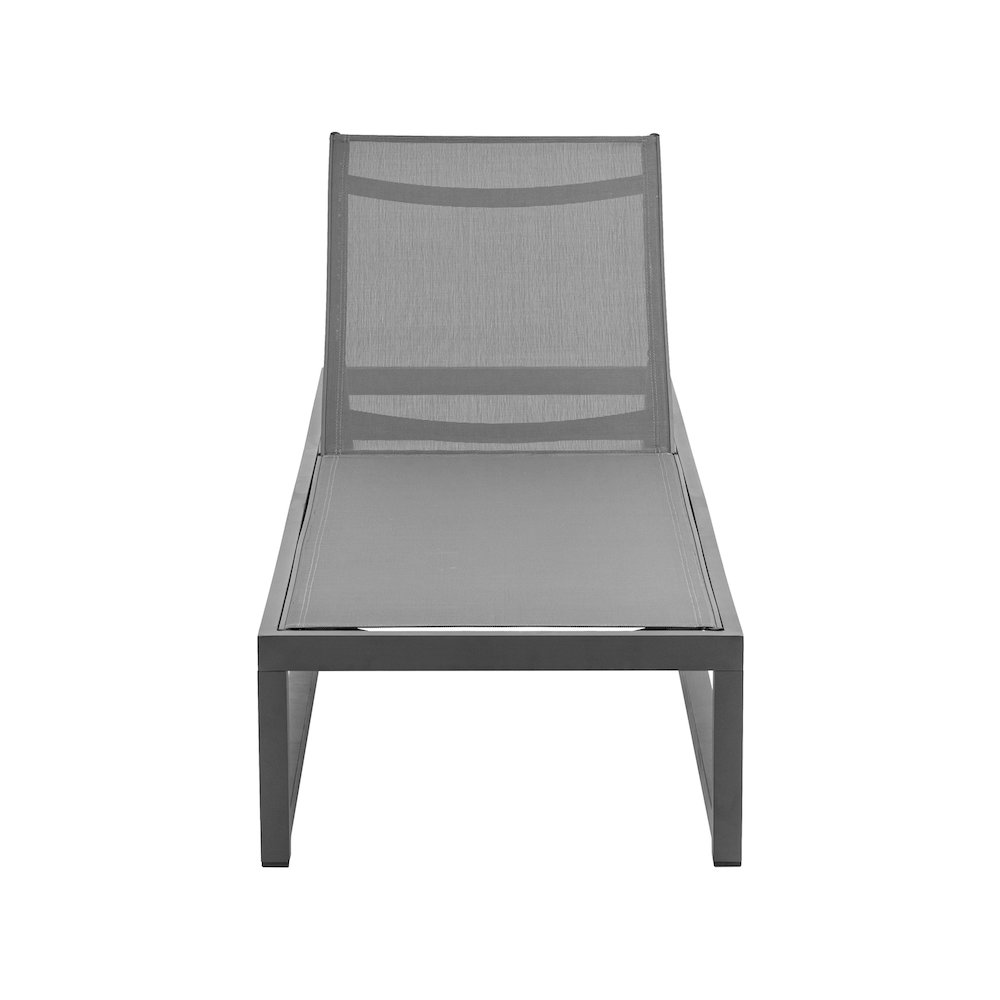 Maldives Grey Mesh Water Resistant Fabric Outdoor Patio Sun Chaise Lounge Chair. Picture 5