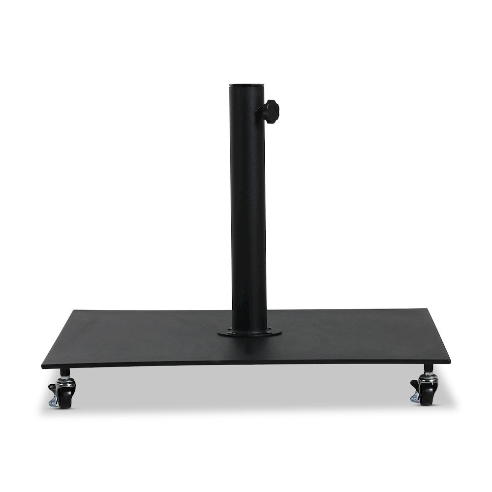 Belize Matte Black Steel Patio Umbrella Base. Picture 1