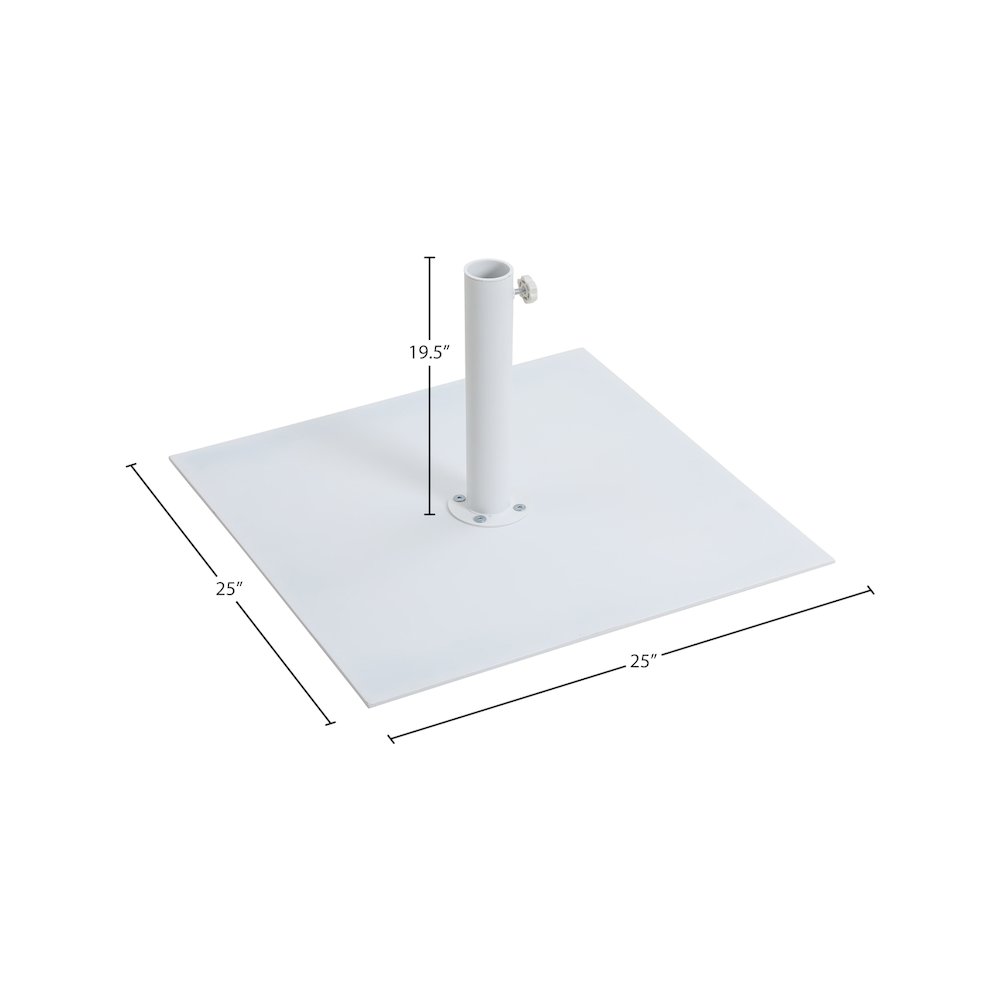Belize Matte White Steel Patio Umbrella Base. Picture 15