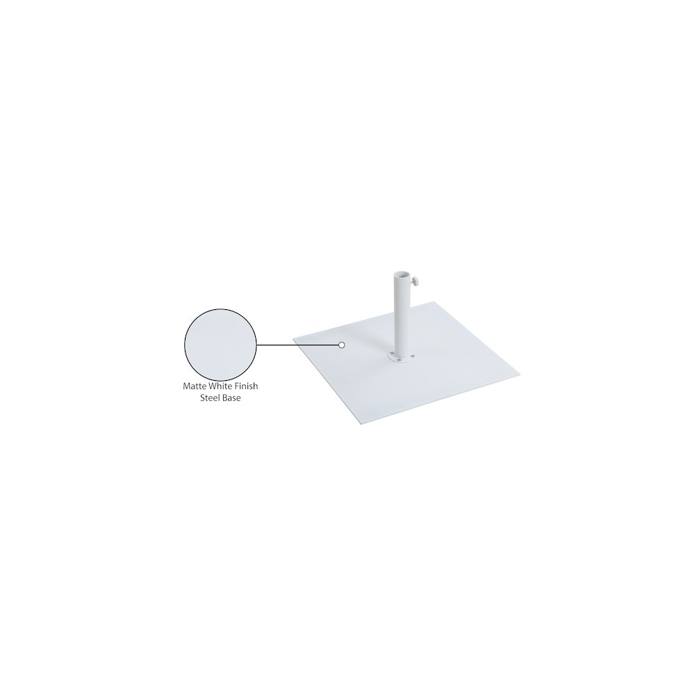 Belize Matte White Steel Patio Umbrella Base. Picture 16