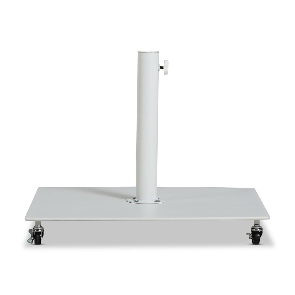 Belize Matte White Steel Patio Umbrella Base. Picture 1