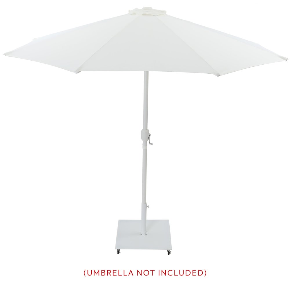 Belize Matte White Steel Patio Umbrella Base. Picture 14