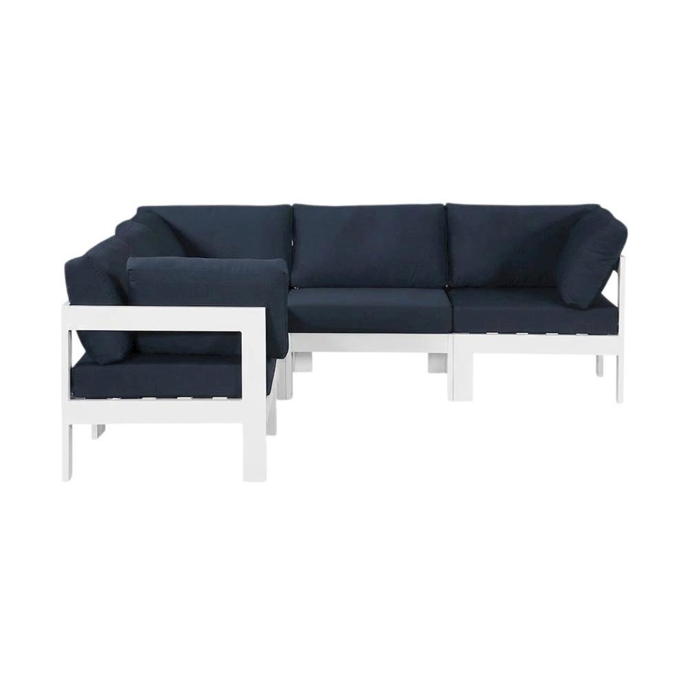 Navy Fabric Outdoor Modular Sectional With Contemporary Style. Picture 4