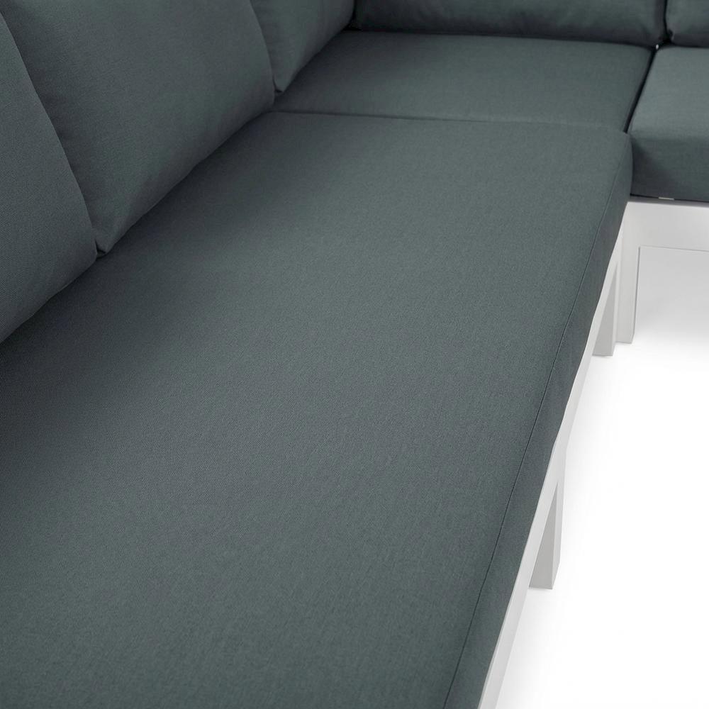 Gray Fabric Outdoor Modular Sectional For Contemporary Patio Lounge. Picture 5