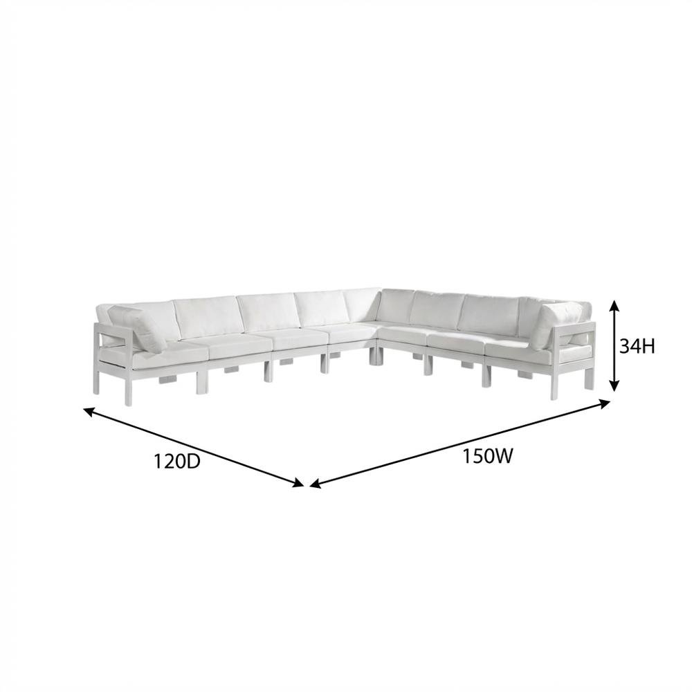 White Fabric Outdoor Patio Modular Sectional With Contemporary Style. Picture 7