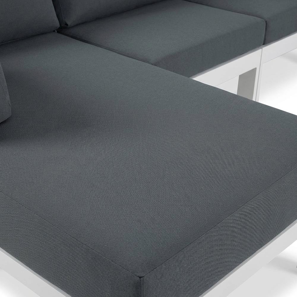Gray Fabric Outdoor Patio Modular Sectional With Contemporary Style. Picture 5