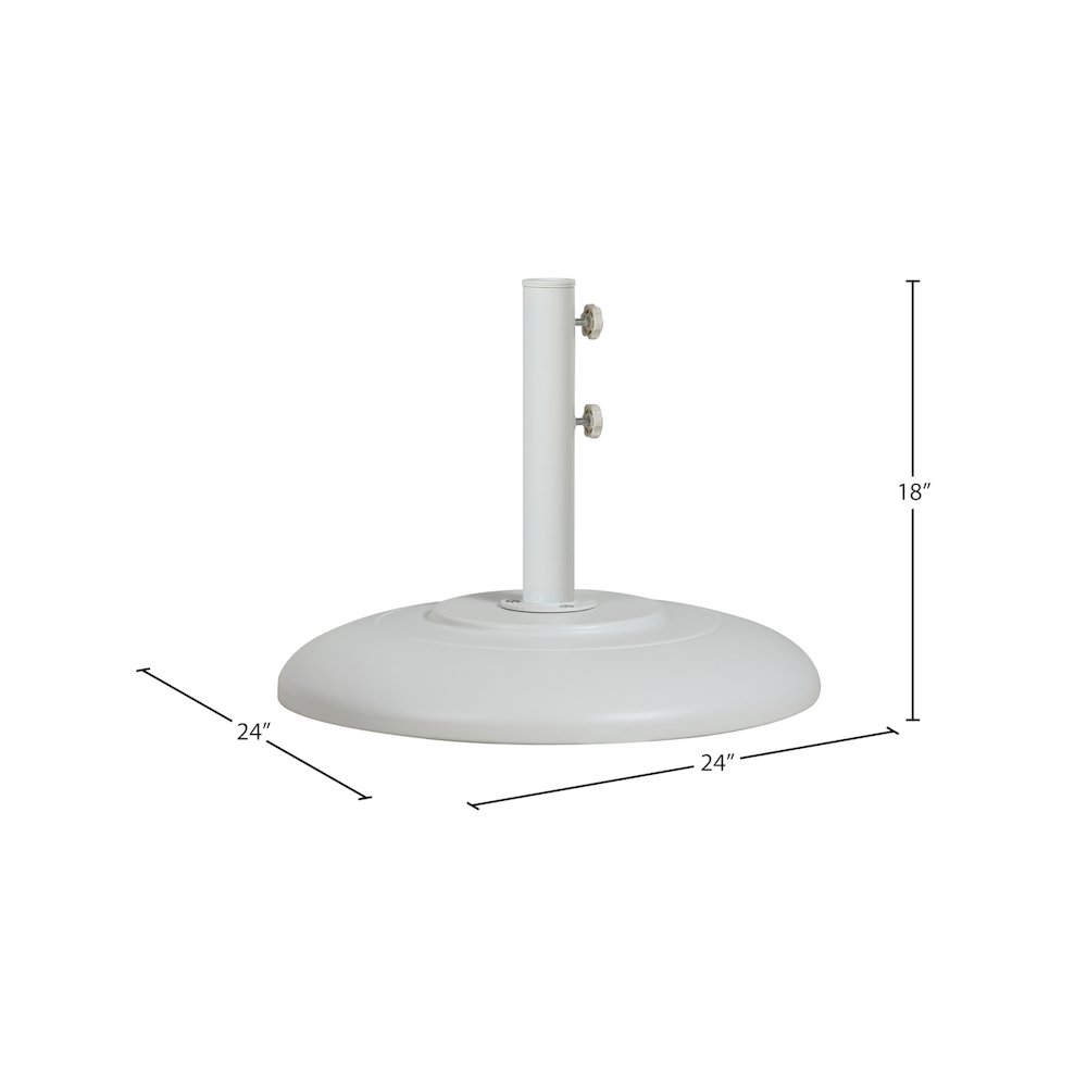 Cozumel Matte White Steel Patio Umbrella Base. Picture 9