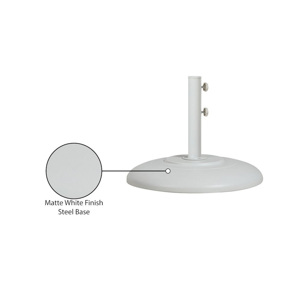 Cozumel Matte White Steel Patio Umbrella Base. Picture 10