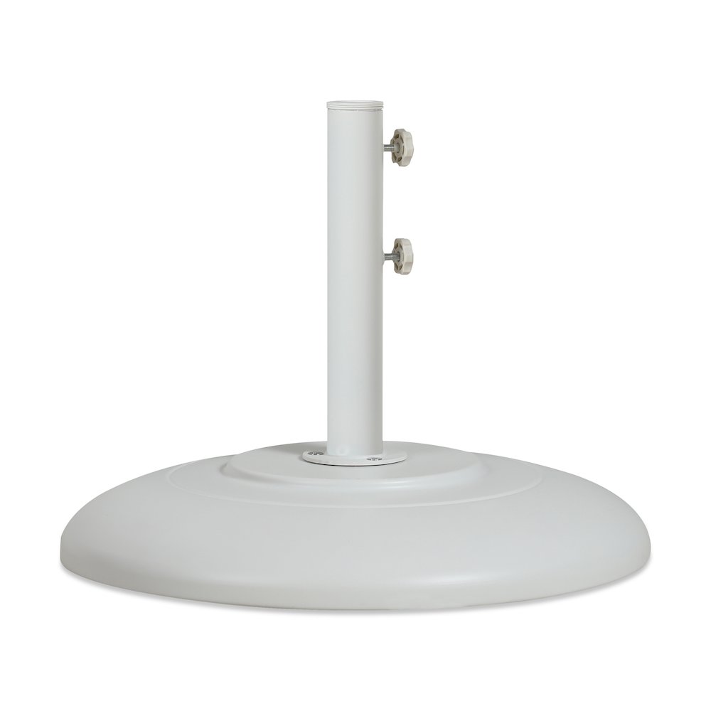 Cozumel Matte White Steel Patio Umbrella Base. Picture 1
