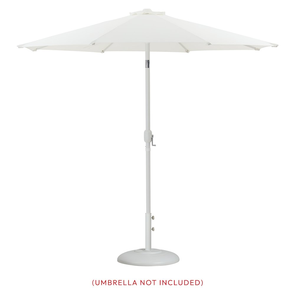 Cozumel Matte White Steel Patio Umbrella Base. Picture 8