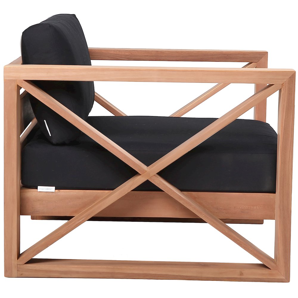 Anguilla Black Water Resistant Fabric Outdoor Chair. Picture 5
