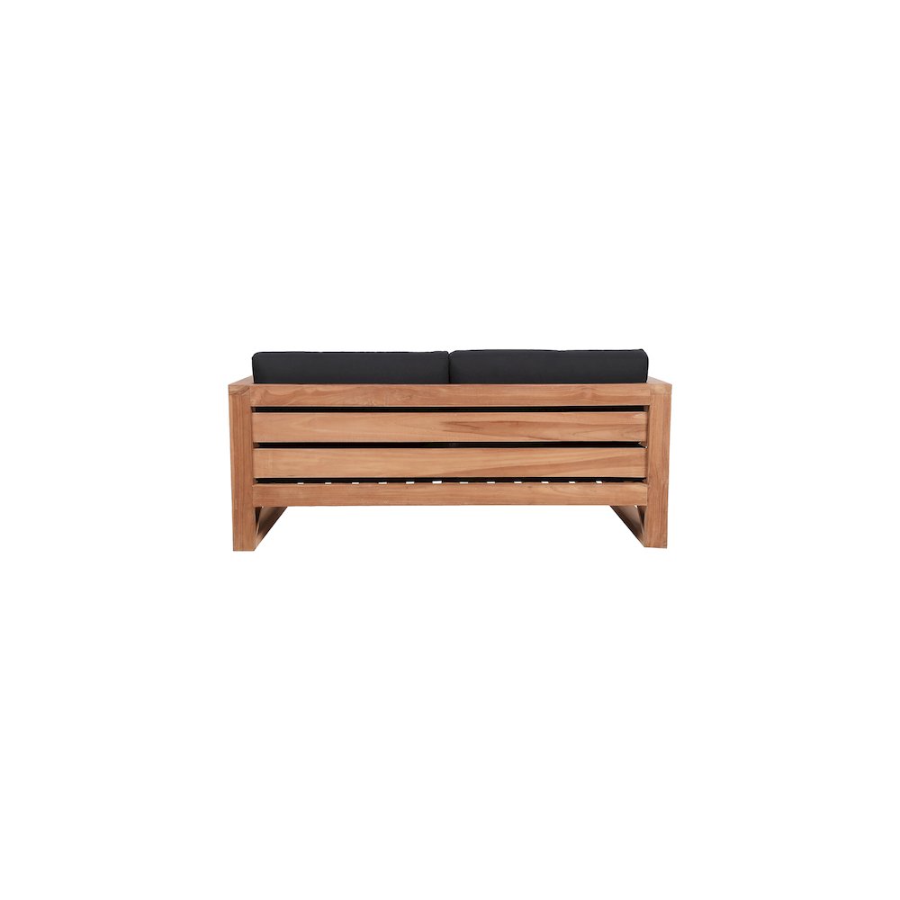 Anguilla Black Water Resistant Fabric Outdoor Loveseat. Picture 2