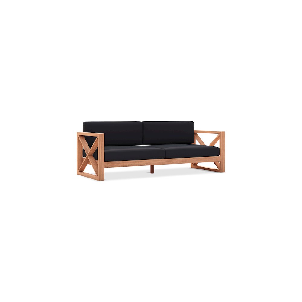 Anguilla Black Water Resistant Fabric Outdoor Sofa. Picture 1