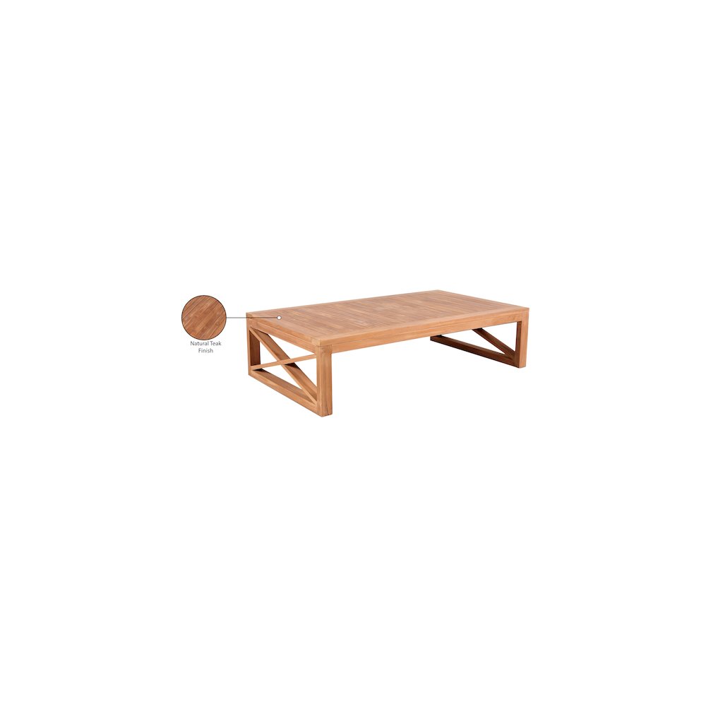Anguilla Natural Teak Outdoor Coffee Table. Picture 6