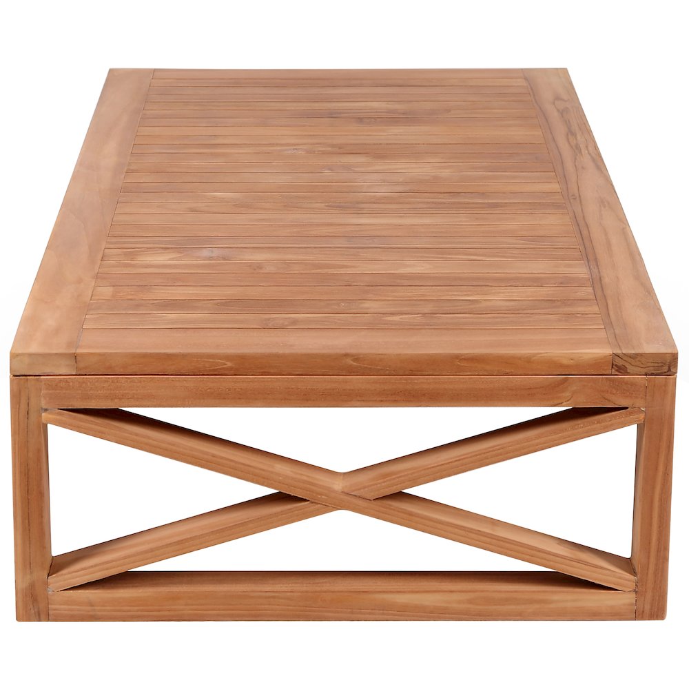 Anguilla Natural Teak Outdoor Coffee Table. Picture 3