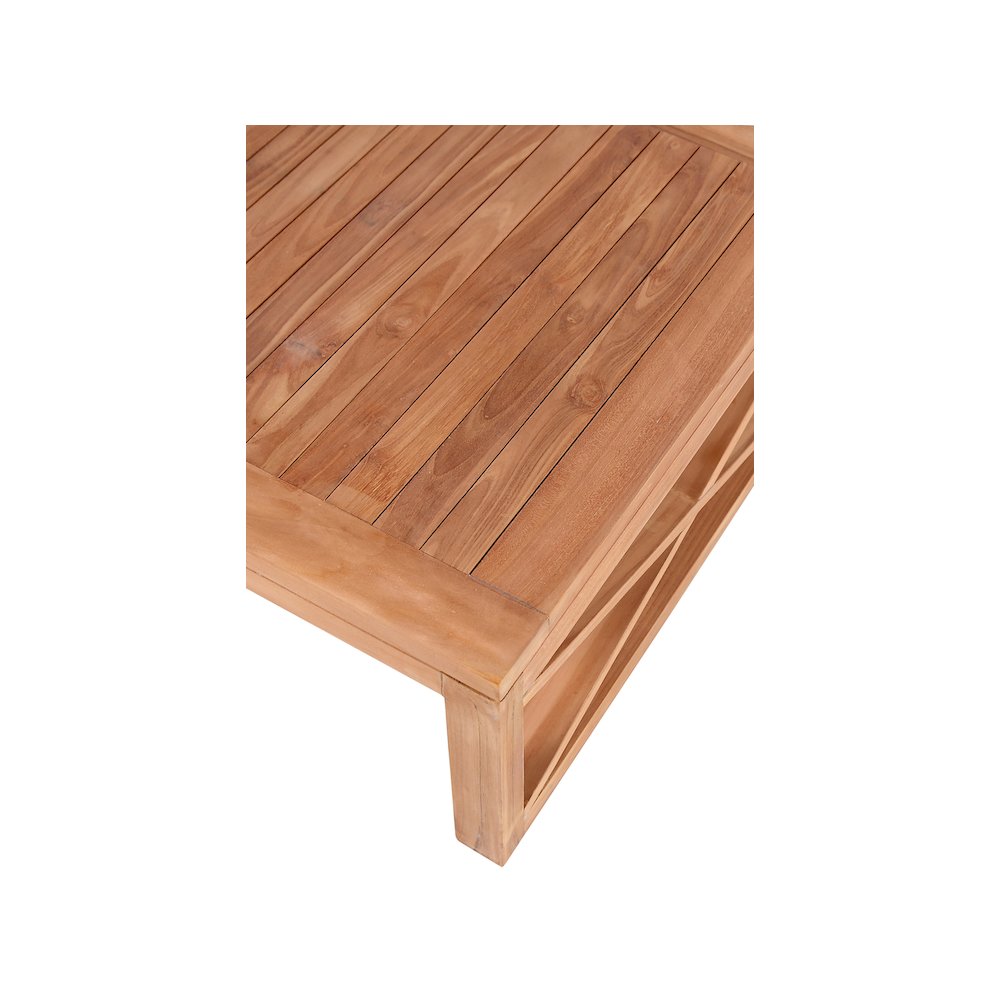 Anguilla Natural Teak Outdoor Coffee Table. Picture 4