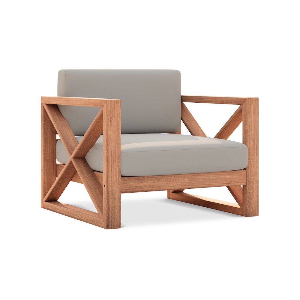 Anguilla Grey Water Resistant Fabric Outdoor Chair. Picture 1