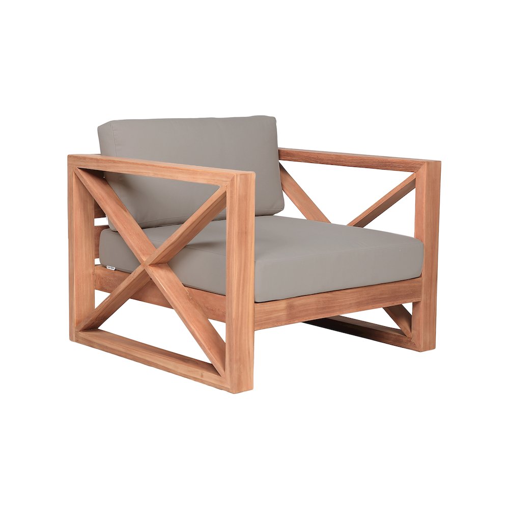 Anguilla Grey Water Resistant Fabric Outdoor Chair. Picture 3
