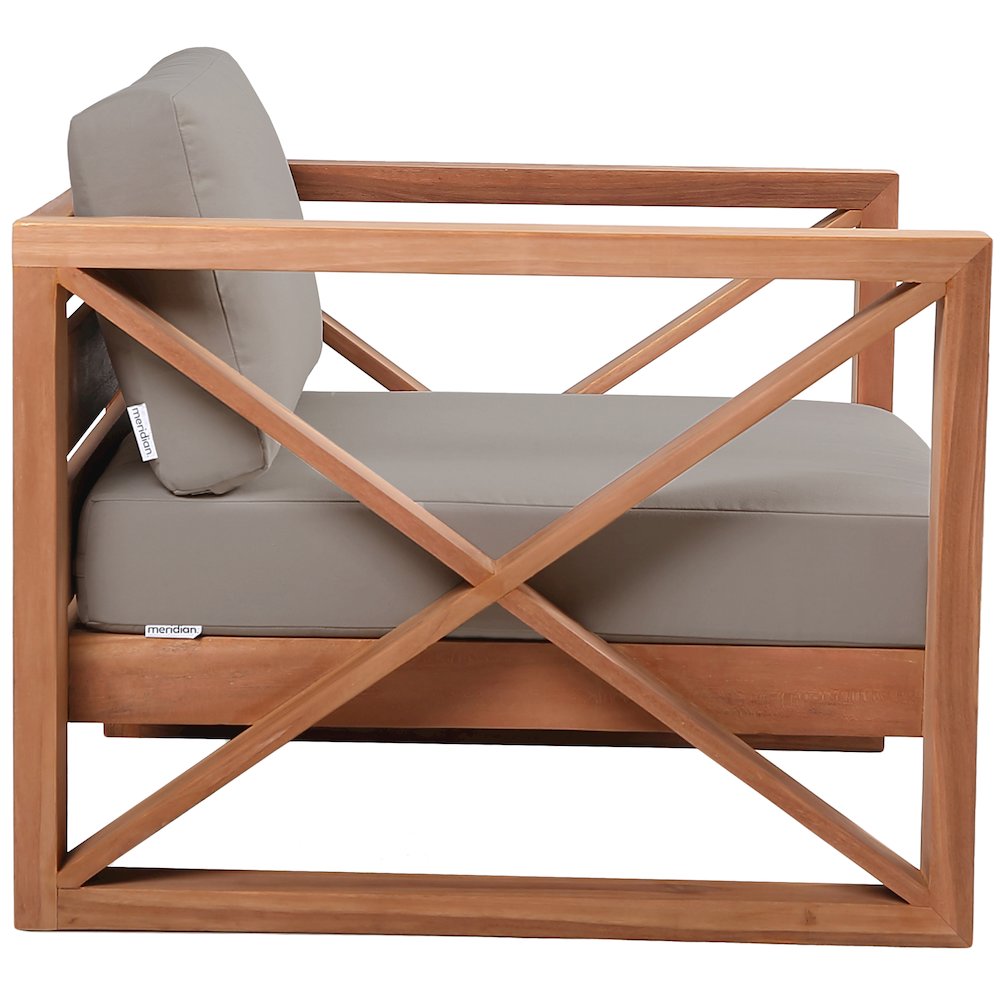 Anguilla Grey Water Resistant Fabric Outdoor Chair. Picture 5
