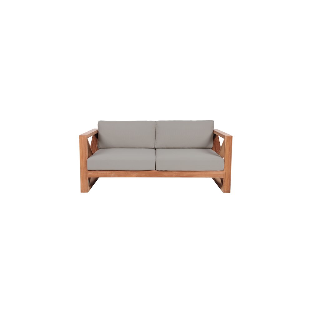 Anguilla Grey Water Resistant Fabric Outdoor Loveseat. Picture 4