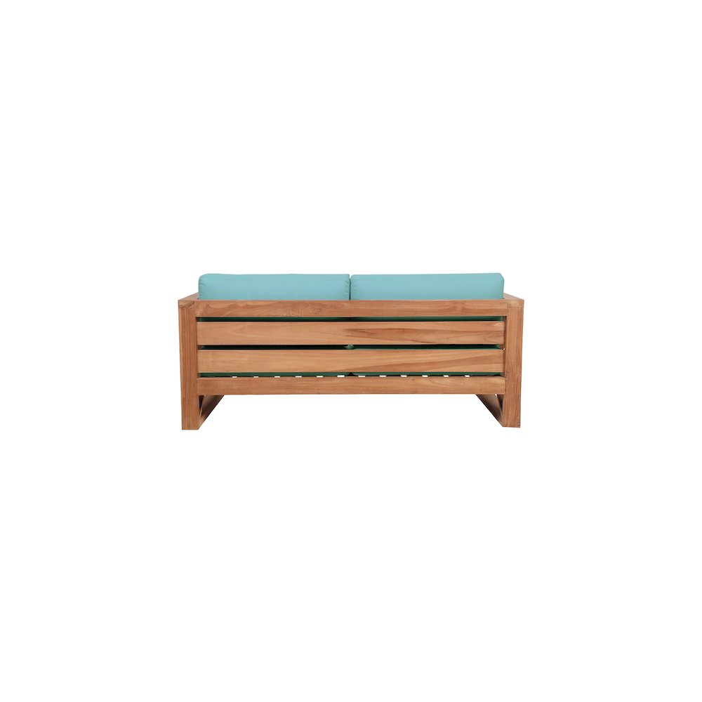 Anguilla Blue Water Resistant Fabric Outdoor Loveseat. Picture 2