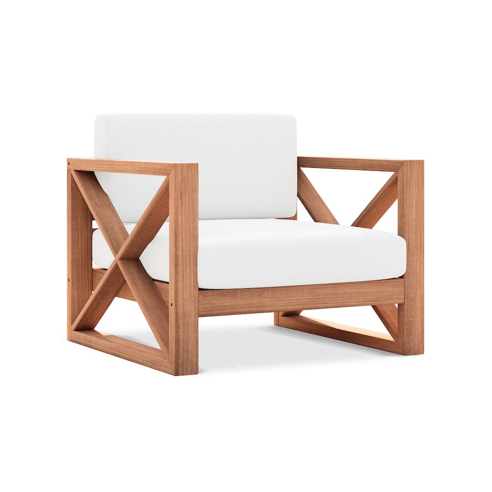 Anguilla Off White Water Resistant Fabric Outdoor Chair. Picture 1
