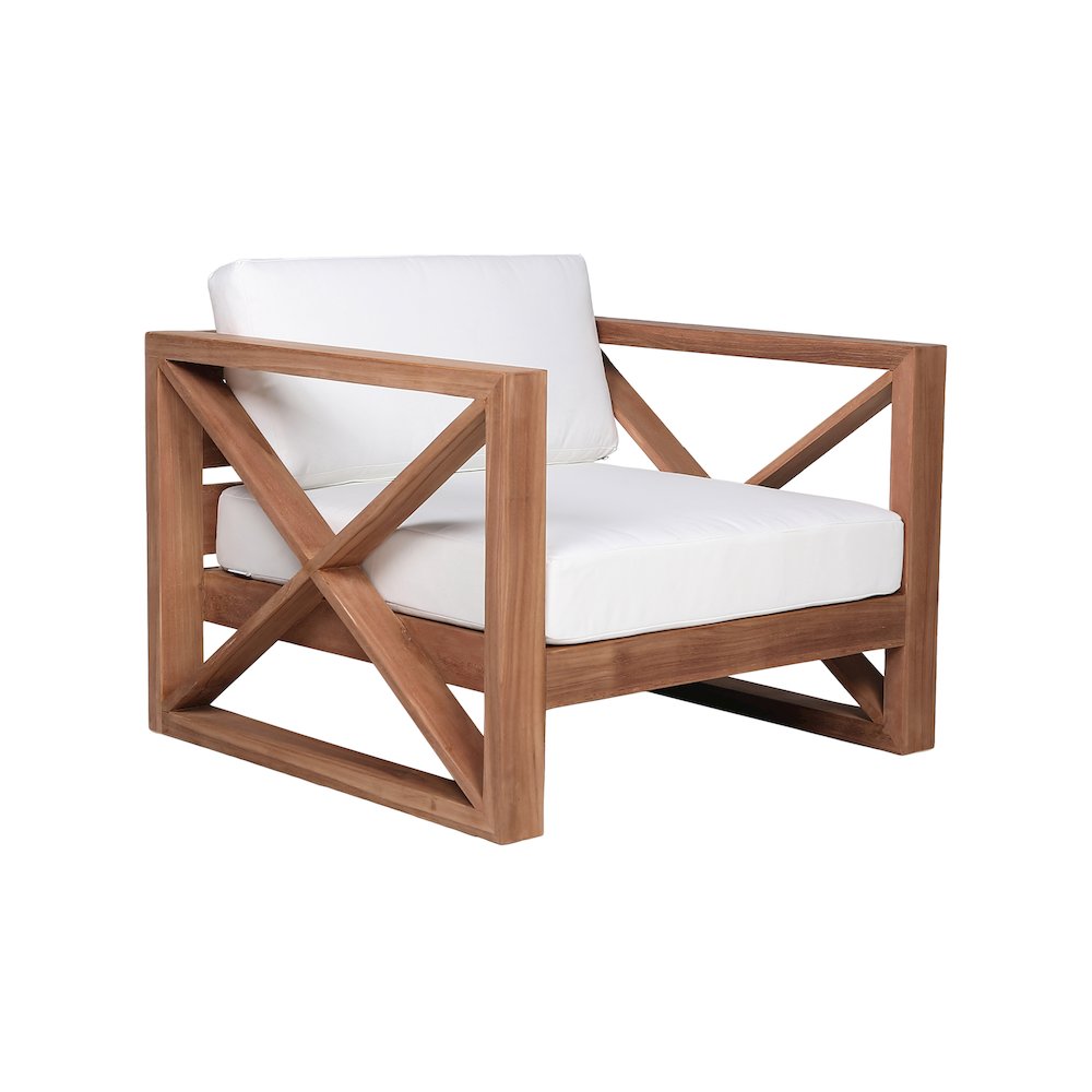 Anguilla Off White Water Resistant Fabric Outdoor Chair. Picture 3