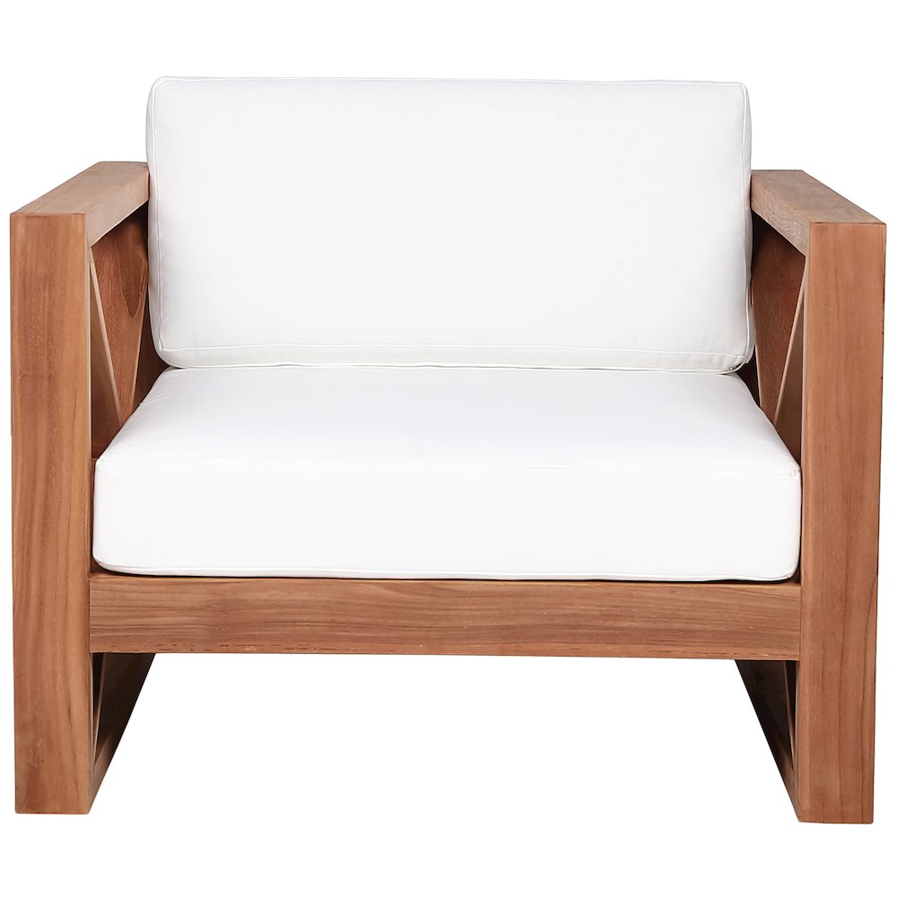 Anguilla Off White Water Resistant Fabric Outdoor Chair. Picture 4
